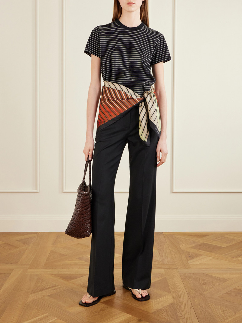 KALLMEYER Fluted Striped Silk-twill Scarf outlook