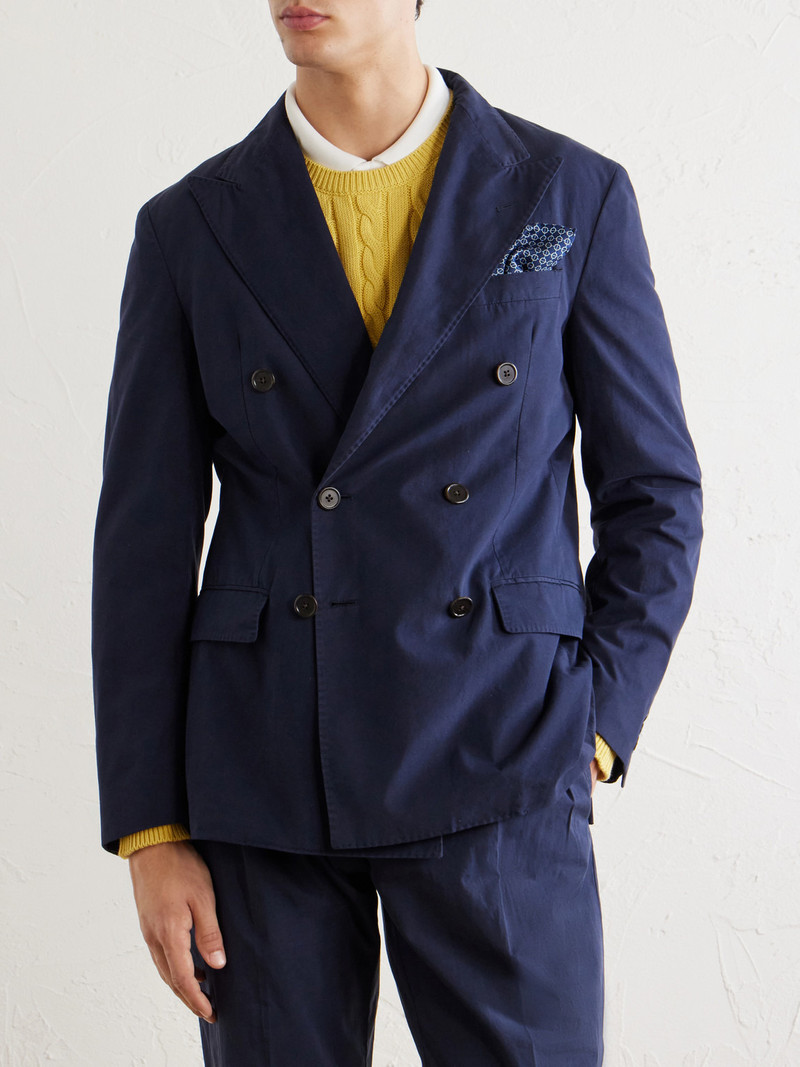 Double-Breasted Cotton-Canvas Suit Jacket 3