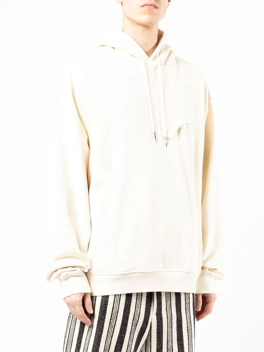 long-sleeve layered hoodie - 3