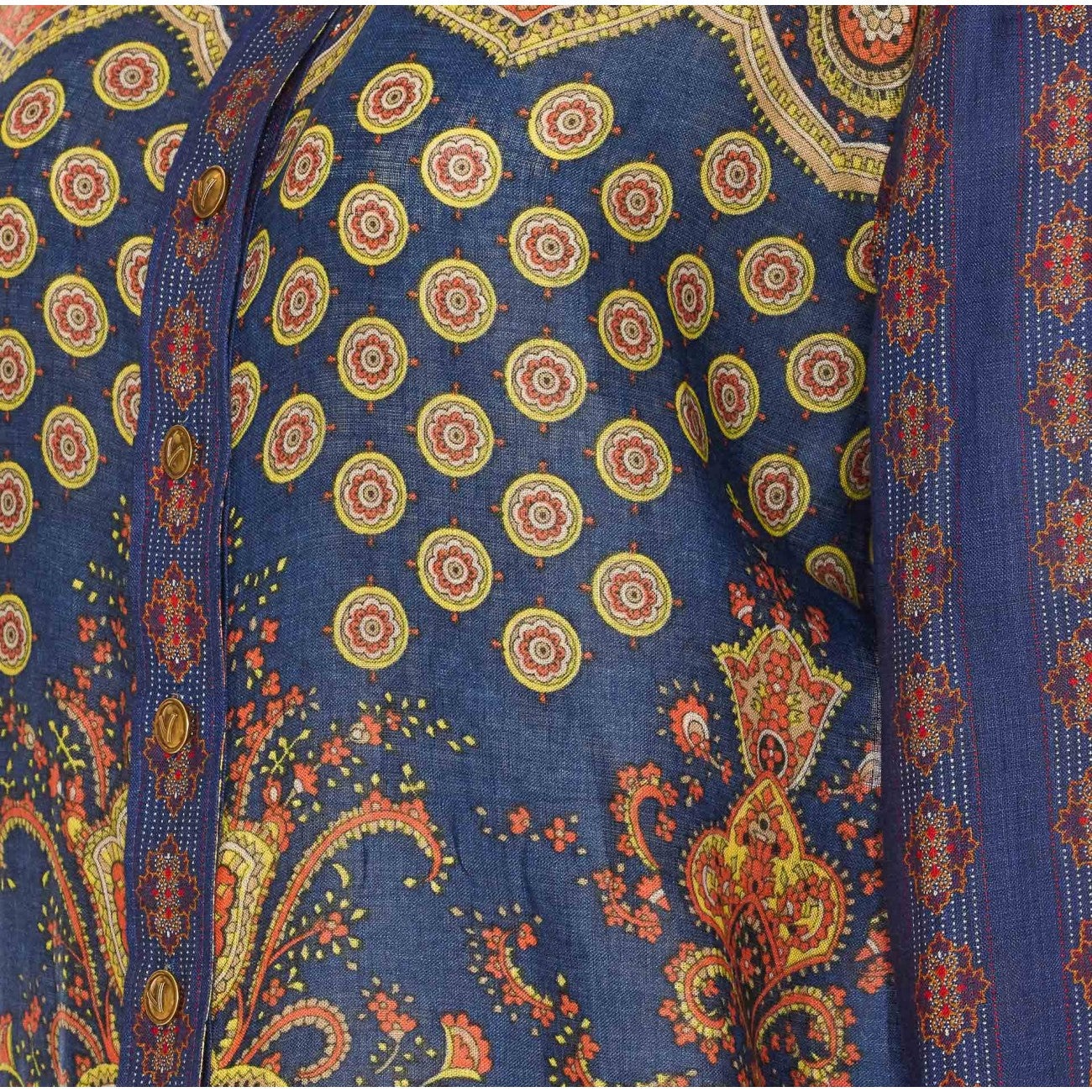 Valentino Garavani Women Paisley Linen Shirt With Medaglioni Voyage Imaginaire Pattern - 3