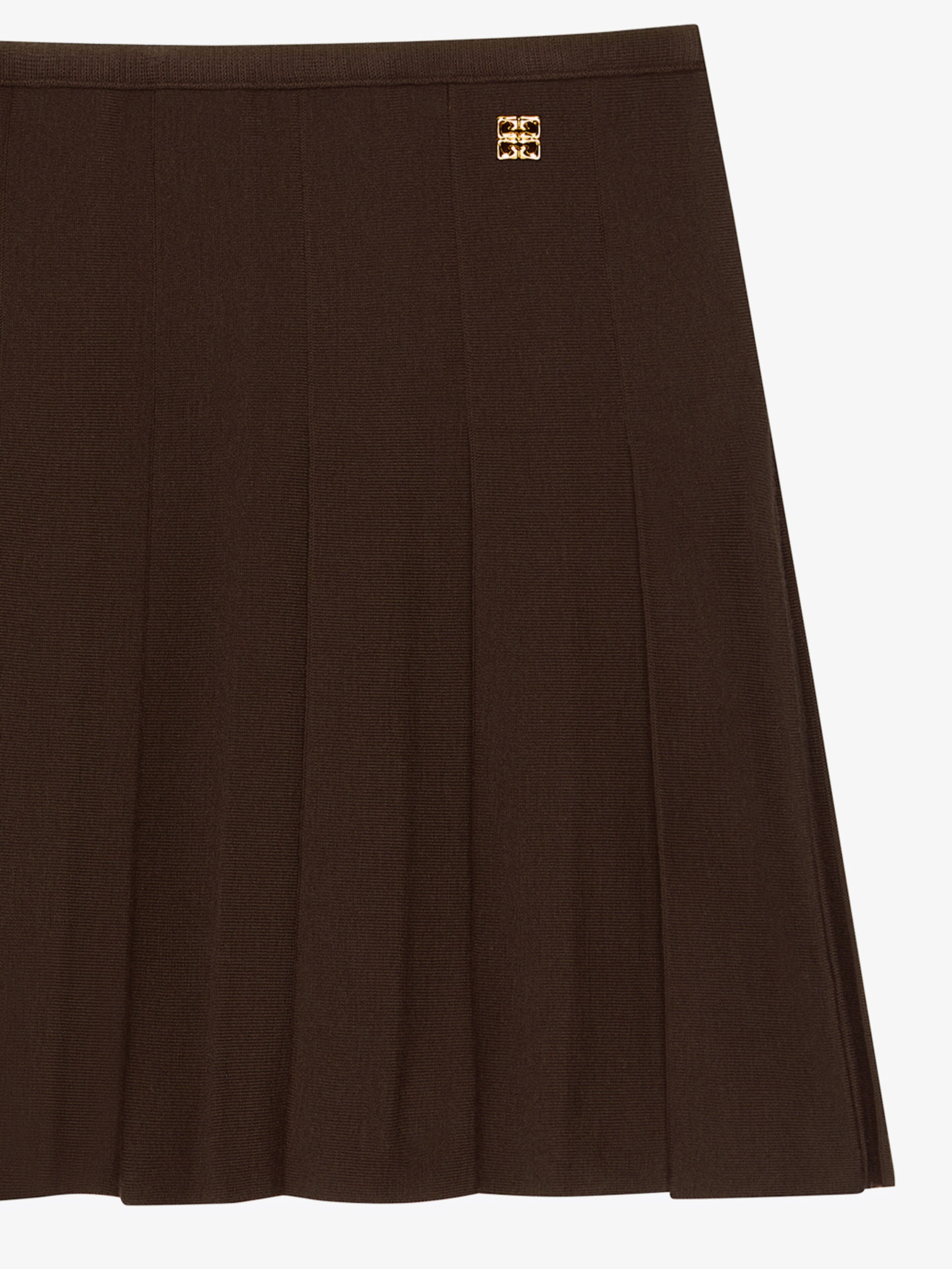 PLEATED SKIRT IN WOOL WITH 4G DETAIL - 4