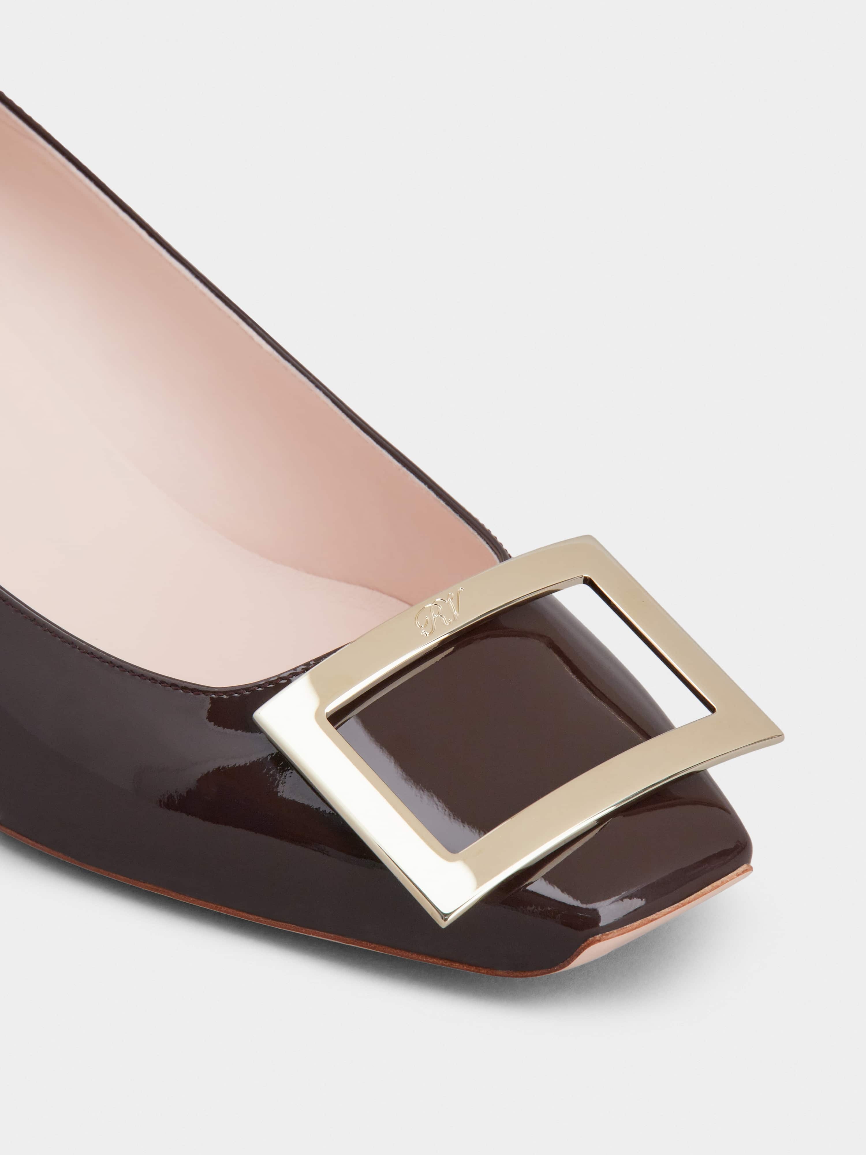 Trompette Metal Buckle Pumps in Patent Leather - 3