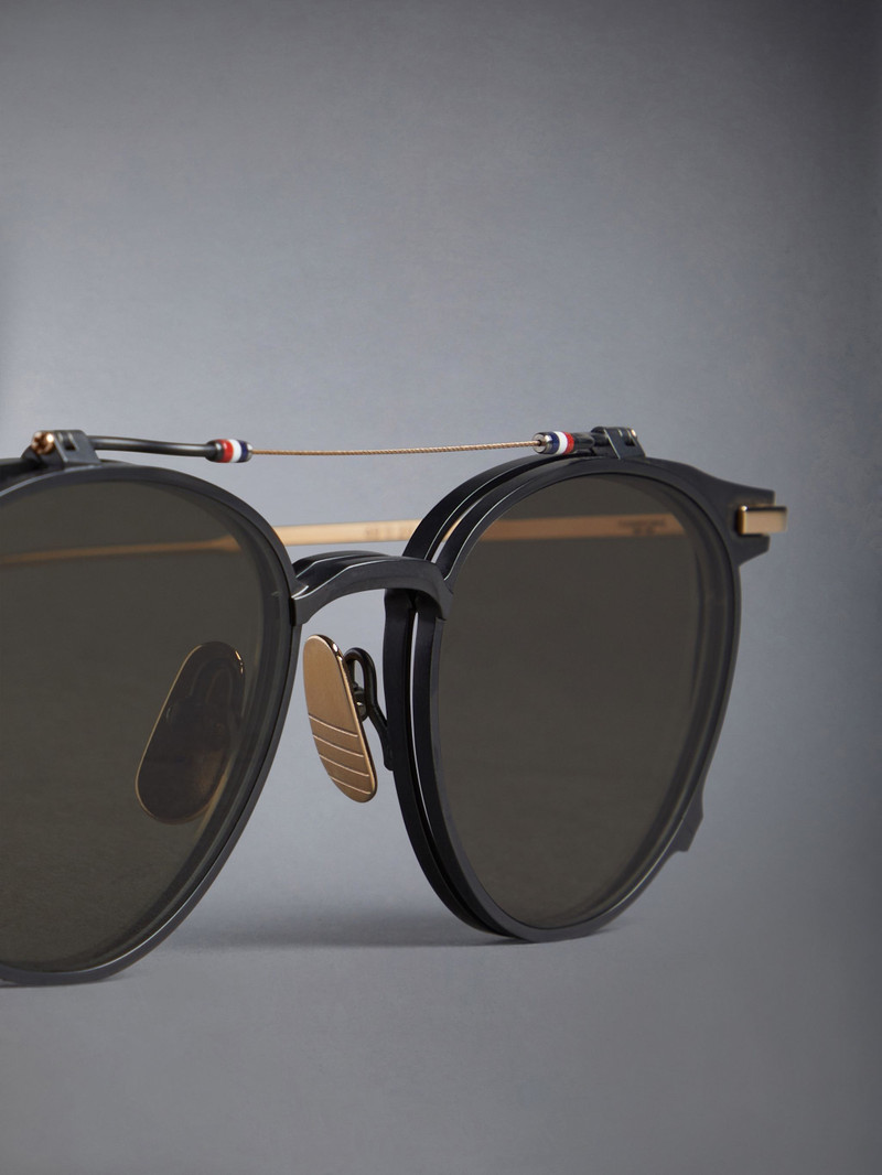 Titanium Round Clip On Sunglasses 7