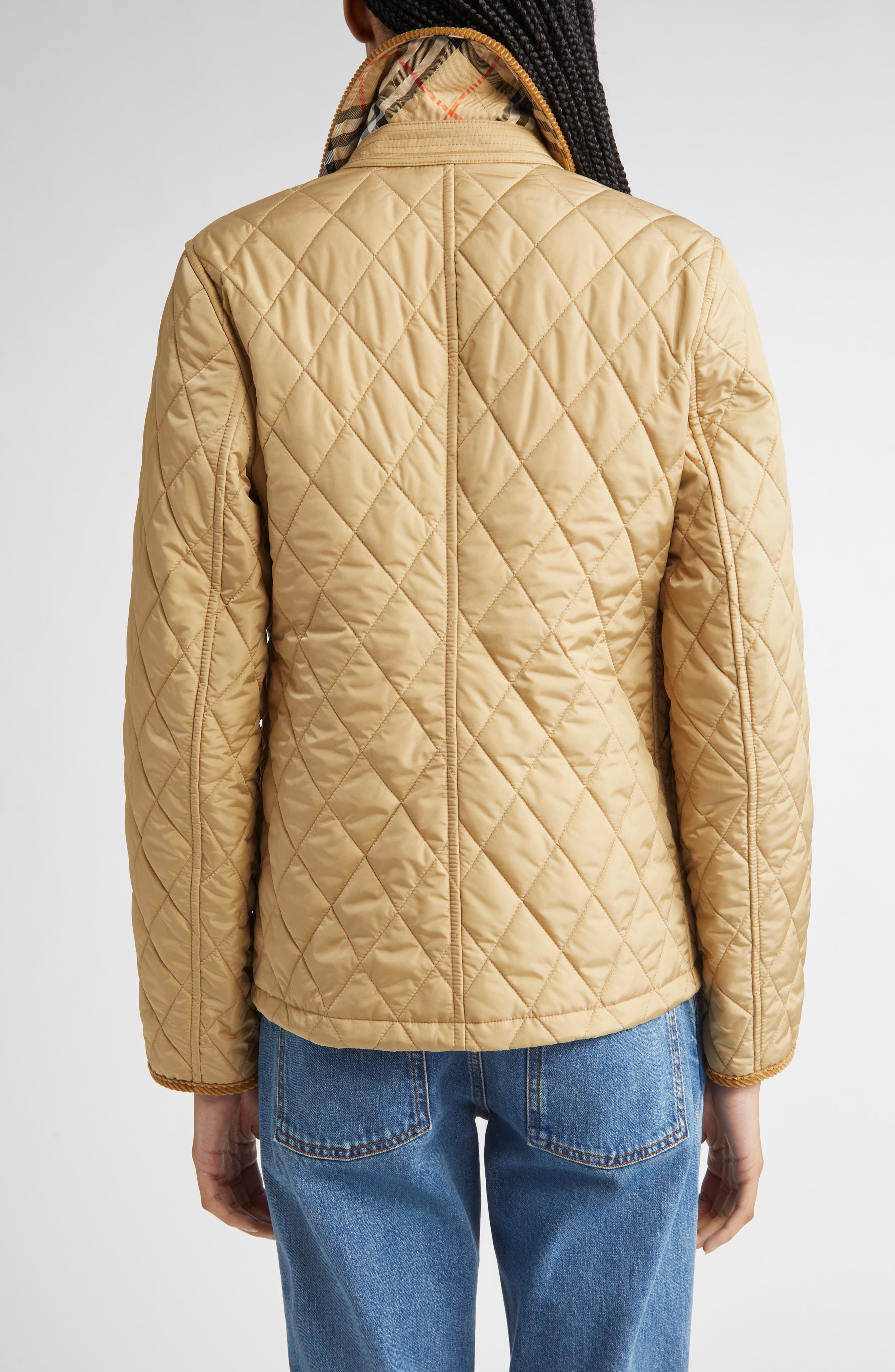 burberry Dorset Quilted Nylon Jacket in Flax/Sand Ip Check at Nordstrom - 3