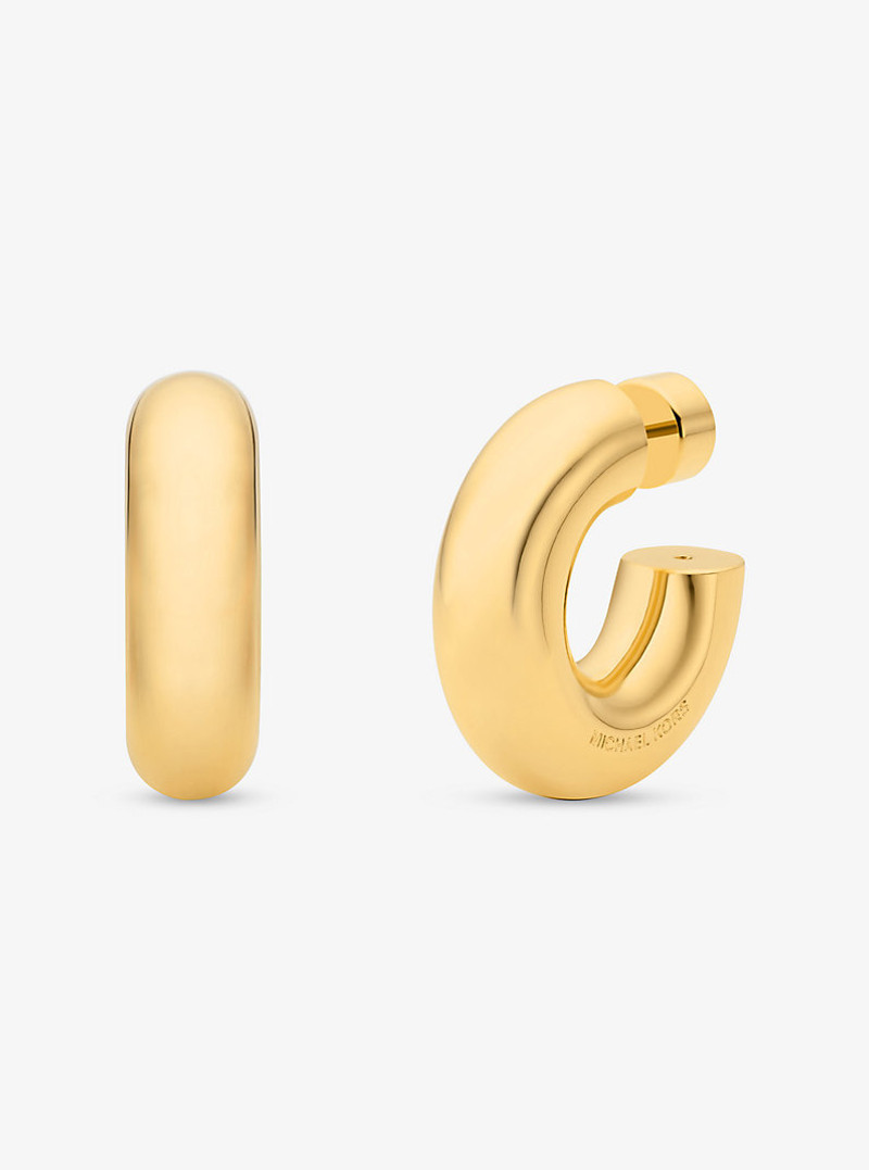 Small Precious Metal-Plated Brass Hoop Earrings 1