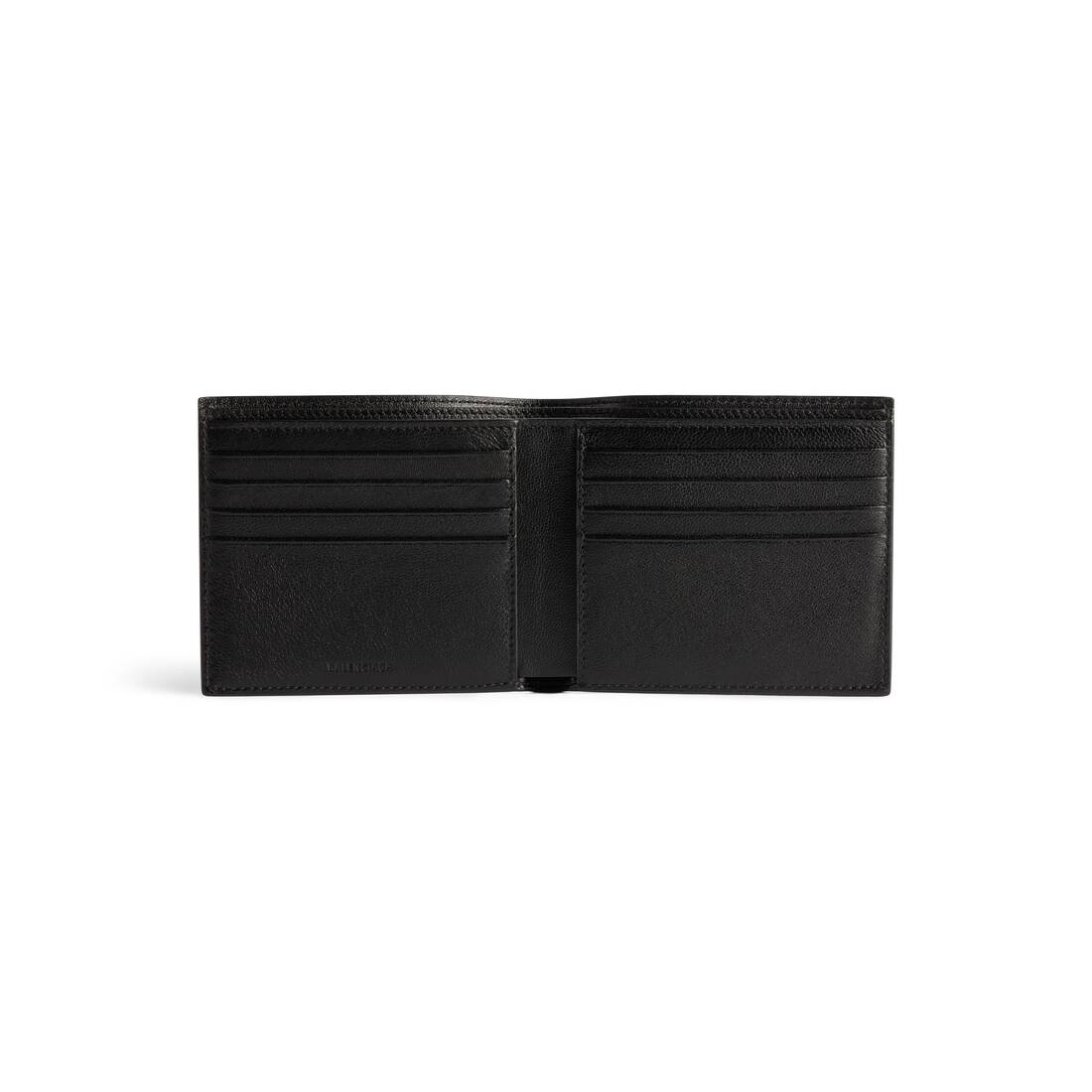 Men's Cash Square Folded Wallet Diy Metal  in Black/white - 3