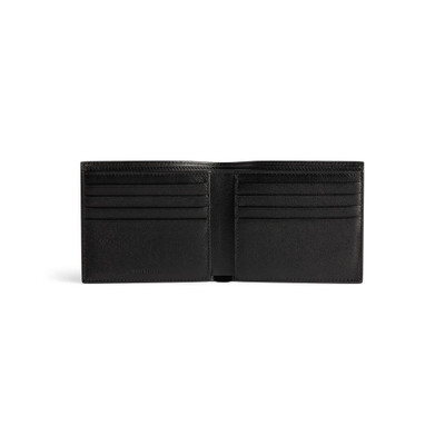 BALENCIAGA Men's Cash Square Folded Wallet Diy Metal  in Black/white outlook