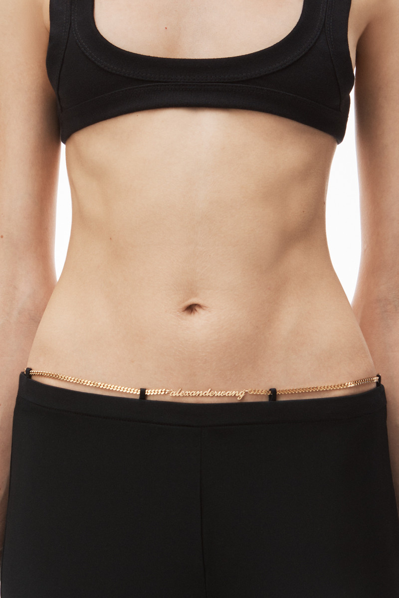 silk charmeuse flared low rise pant with nameplate 4