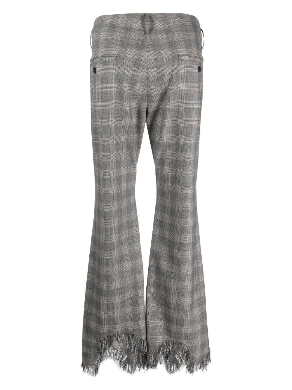 check-print wool trousers - 2