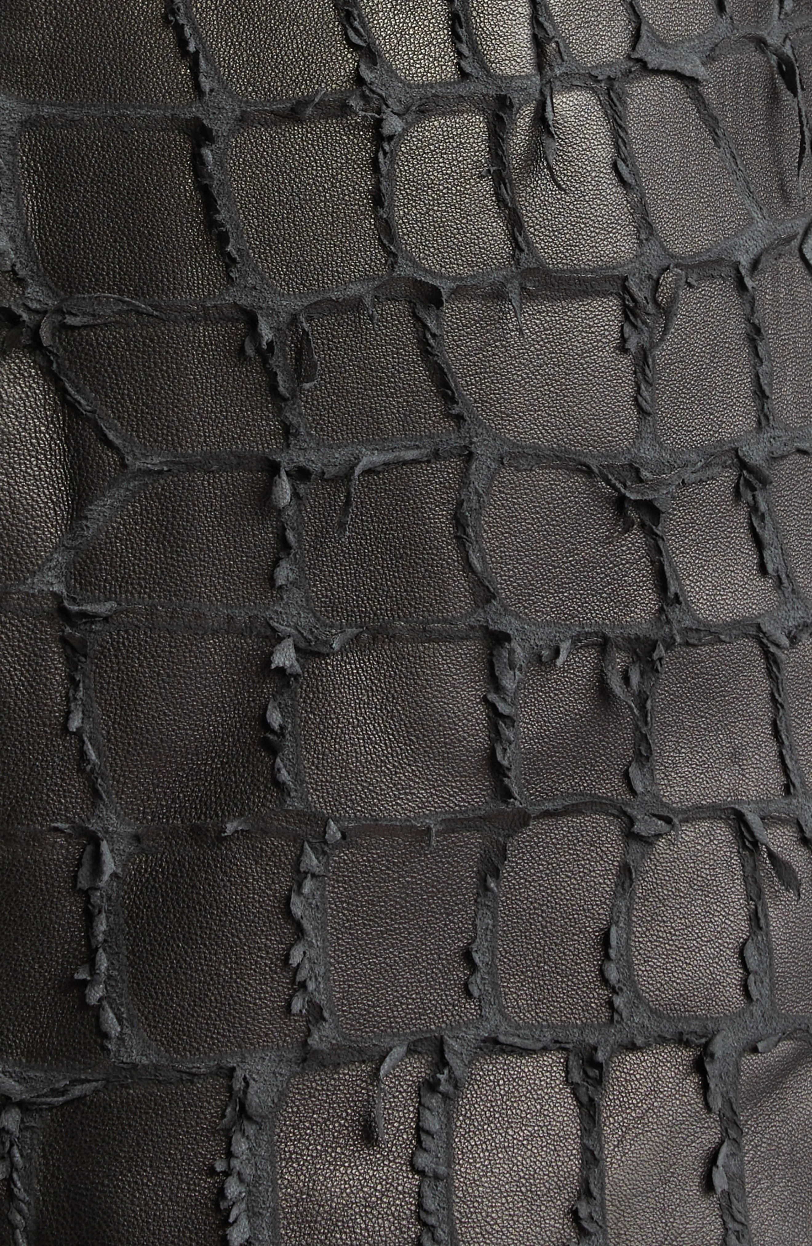 Snake Etched Lambskin Miniskirt - 7