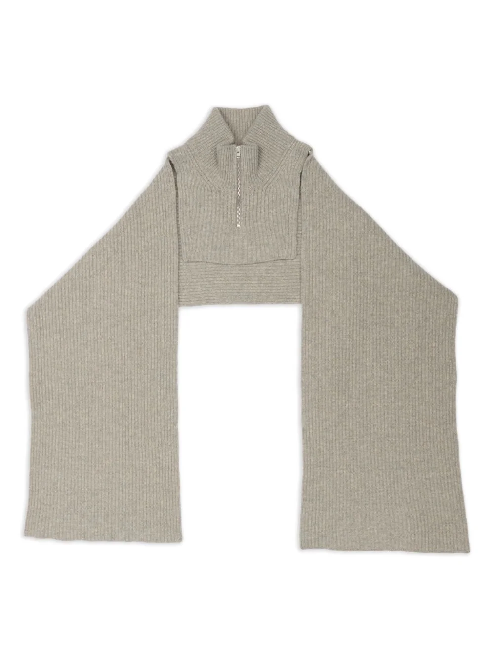 half-zip ribbed scarf - 1