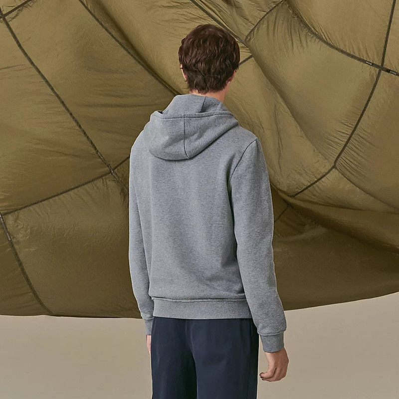 Hermès Hooded sweater with leather detail outlook