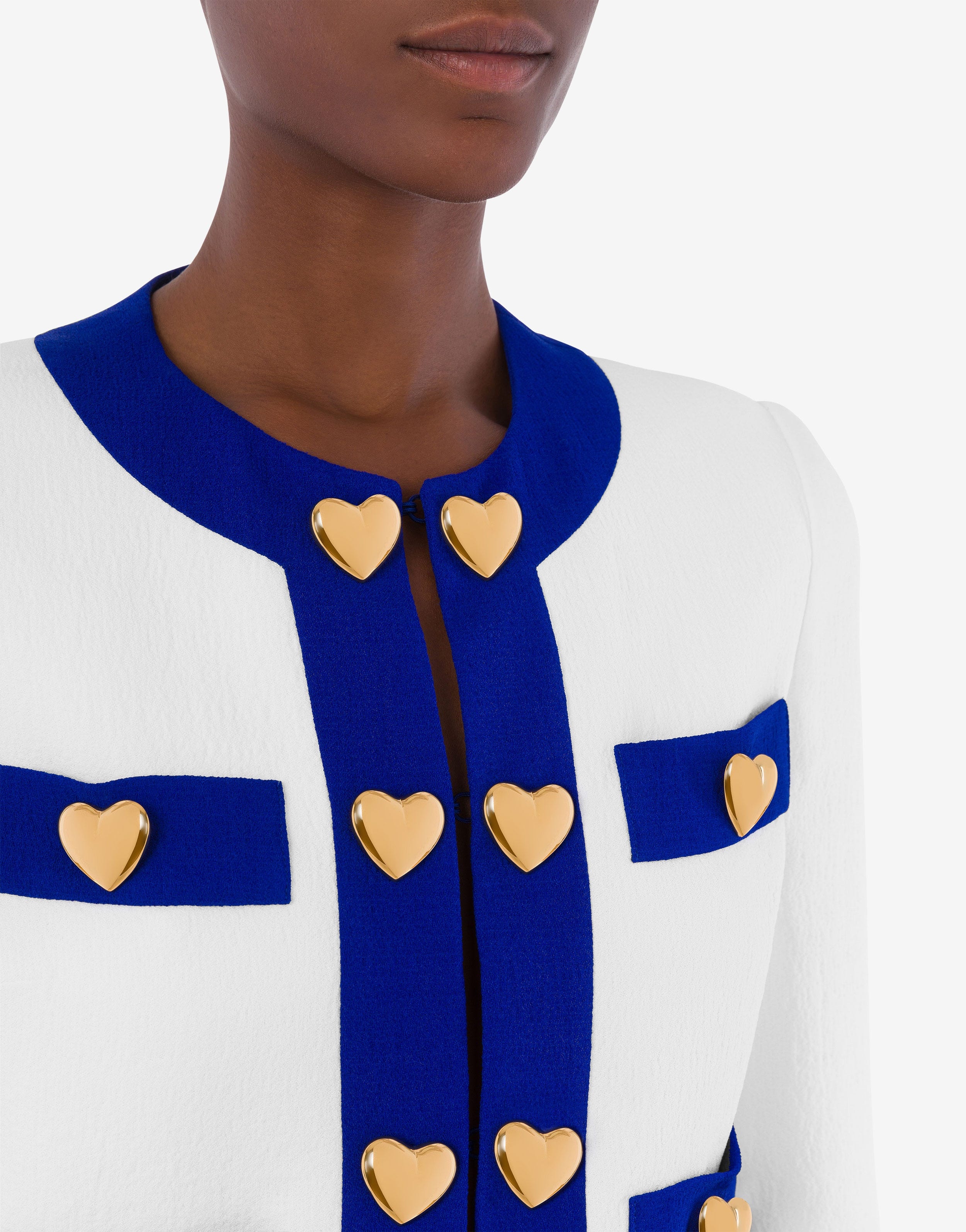 HEART BUTTONS STRETCH CRÊPE JACKET - 4