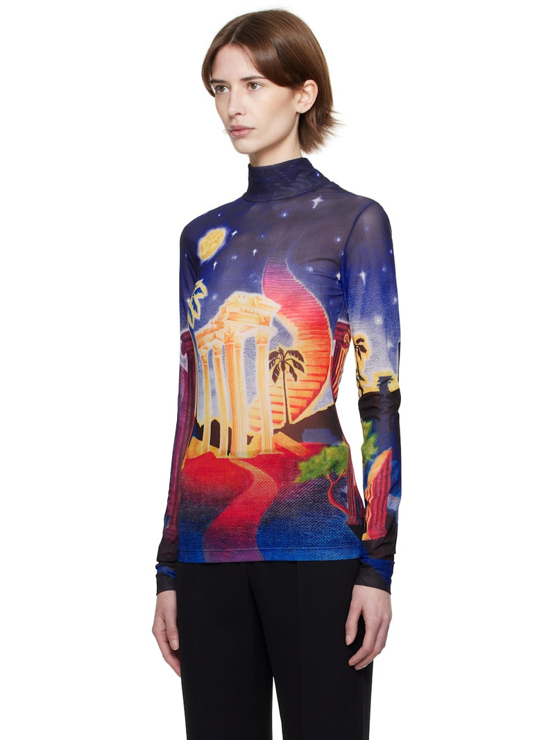 CASABLANCA Multicolor Midnight Acropolis Mesh T-Shirt outlook