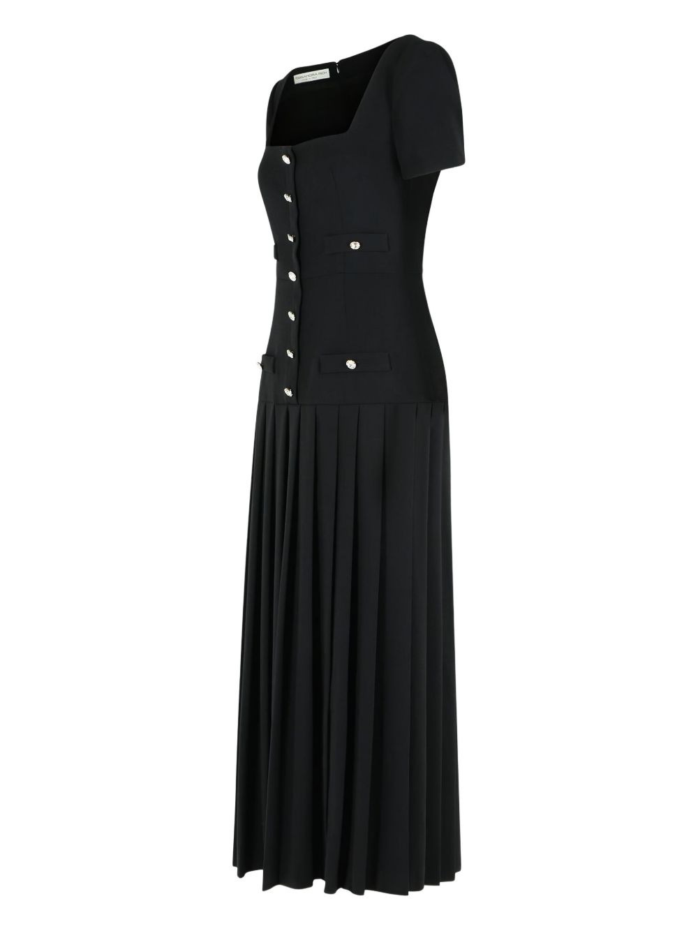 pleated square-neck midi dress - 2