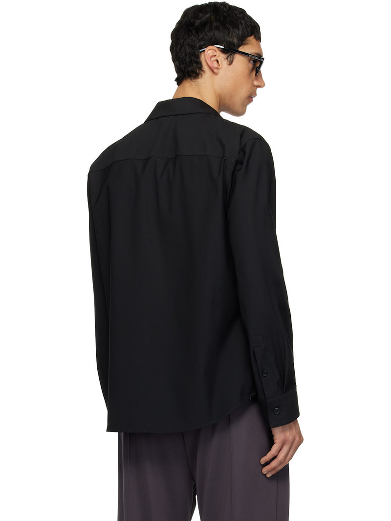 Black Zipped Twill Shirt Jacket 3