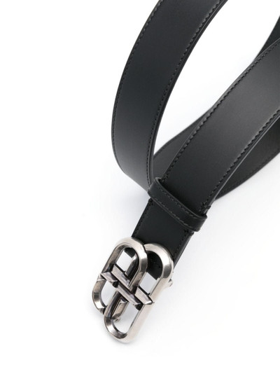 BALENCIAGA logo-buckle leather belt outlook