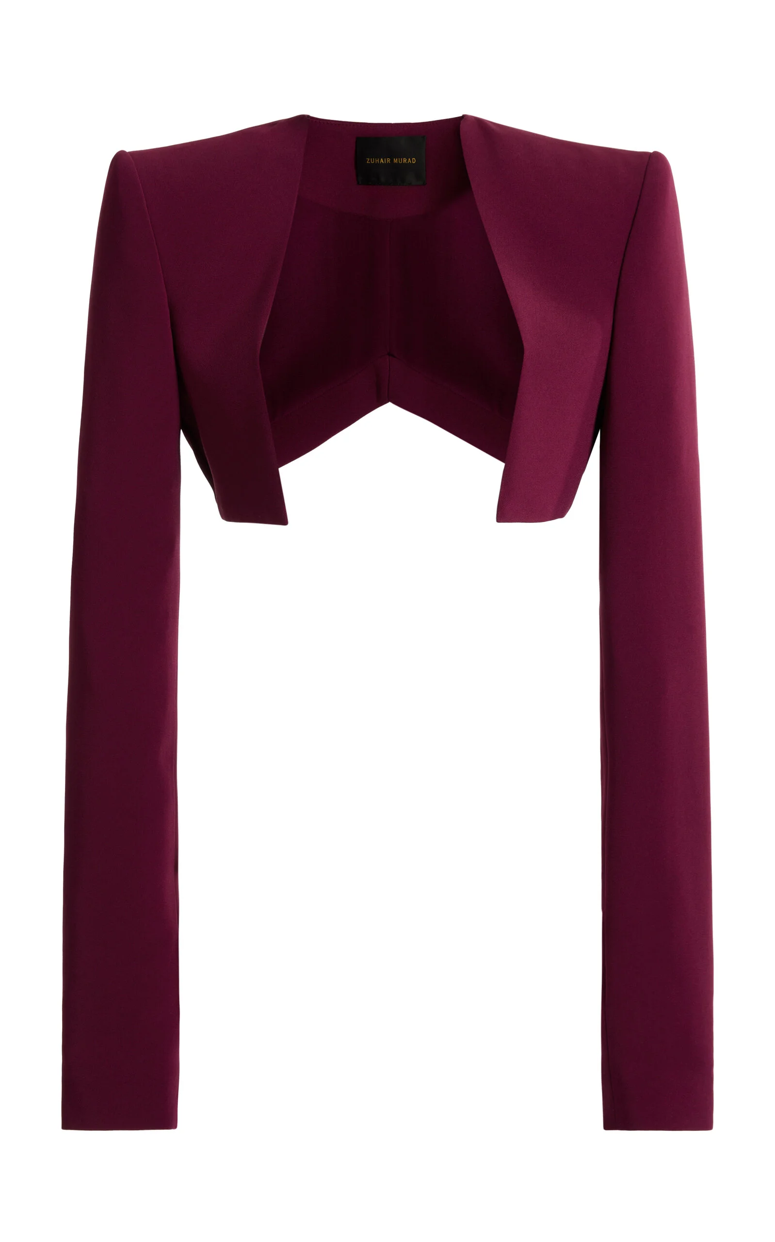 Heavy Cady Silk-Blend Bolero Jacket purple - 1