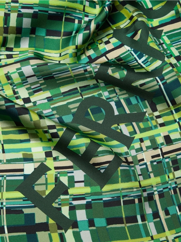 CHECK PRINT SILK FOULARD - 2