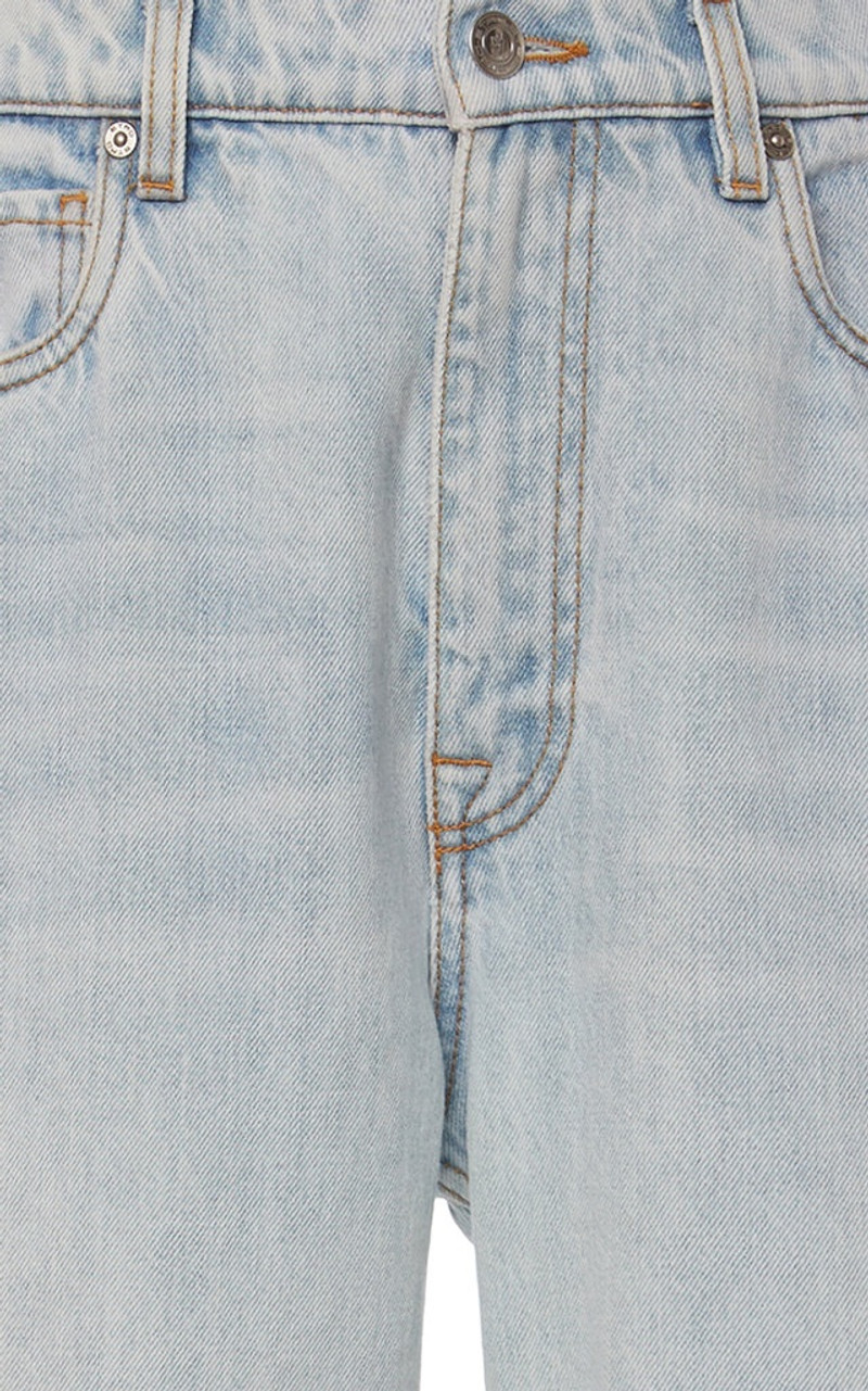 Embroidered Mid-Rise Straight-Leg Jeans light wash 5