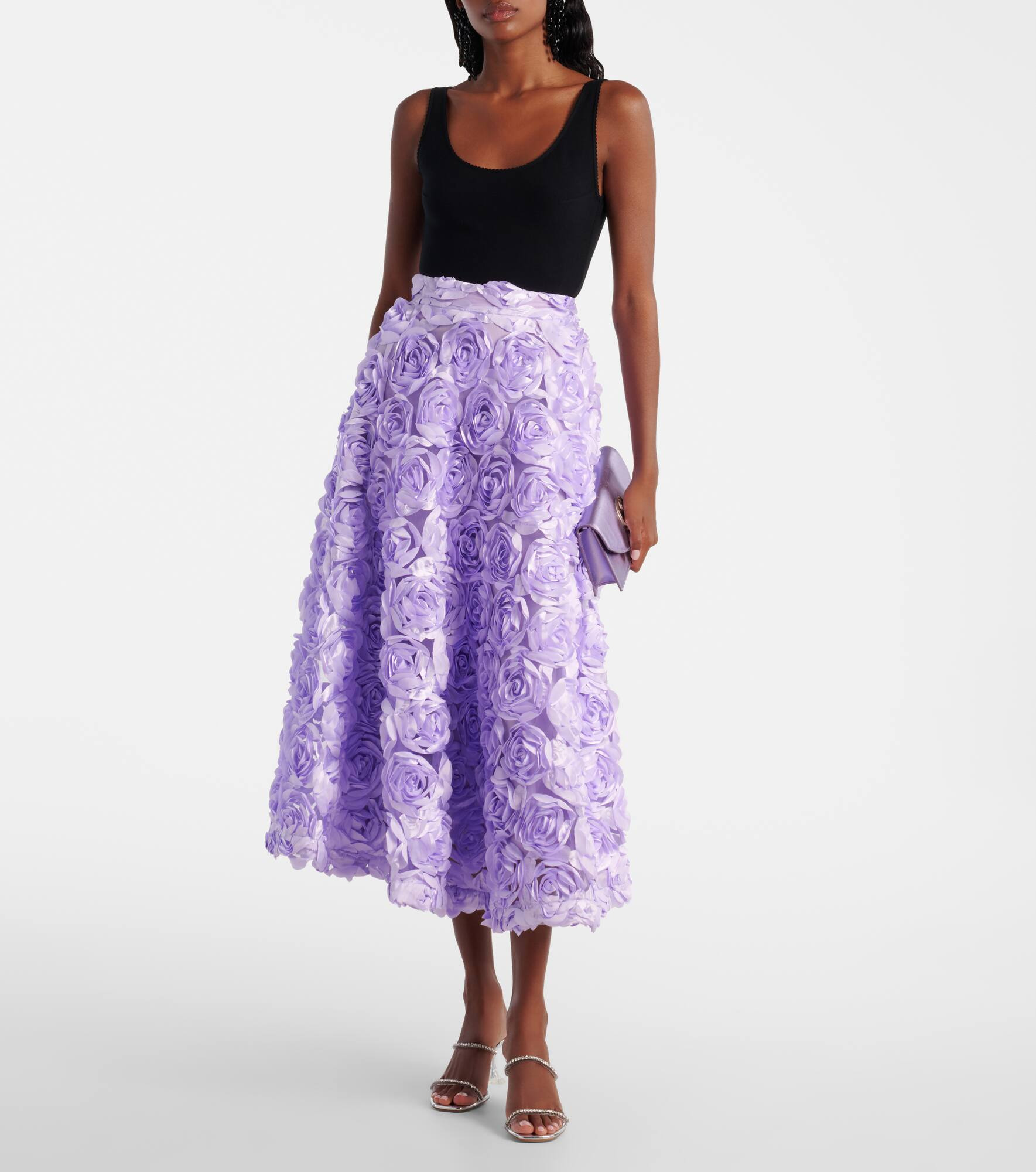 Floral-appliqué maxi skirt - 2