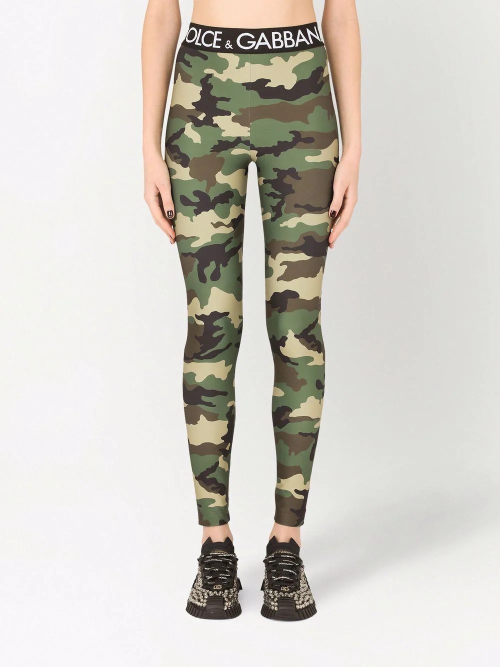 logo-waistband camouflage-print leggings - 3