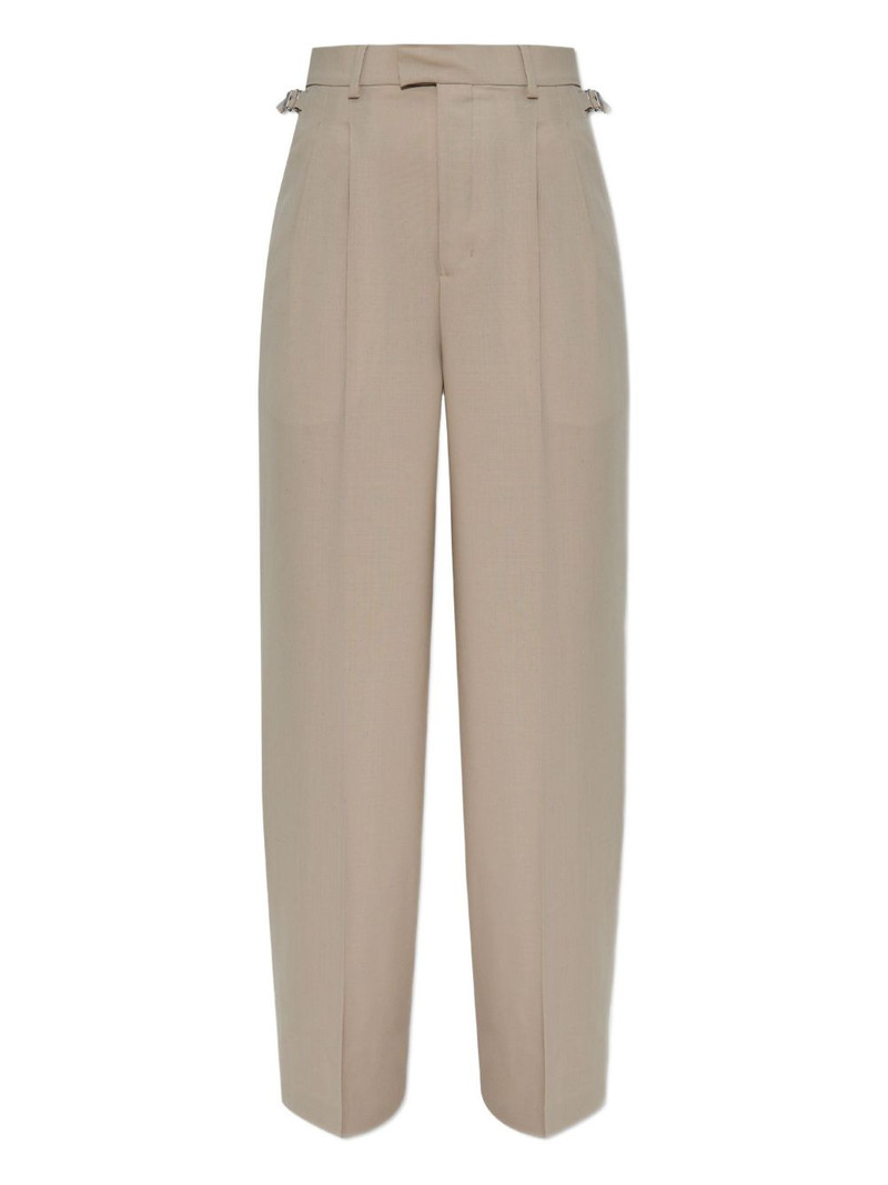 pleated buckle-fastening trousers 1