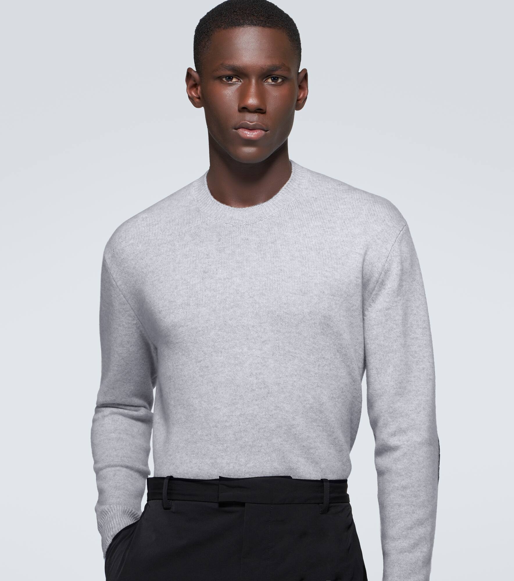 Intrecciato leather and cashmere sweater - 6