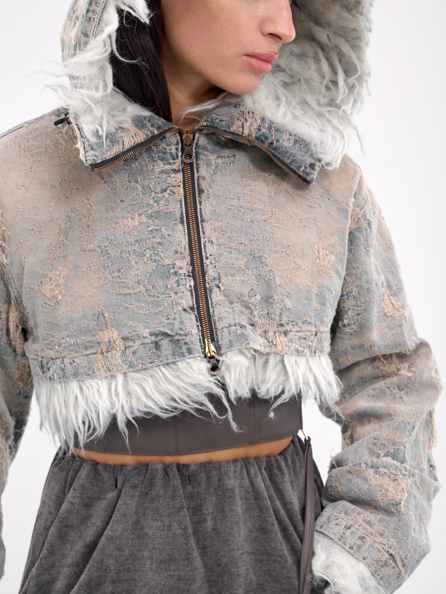 Denim Shearling Jacket - 5