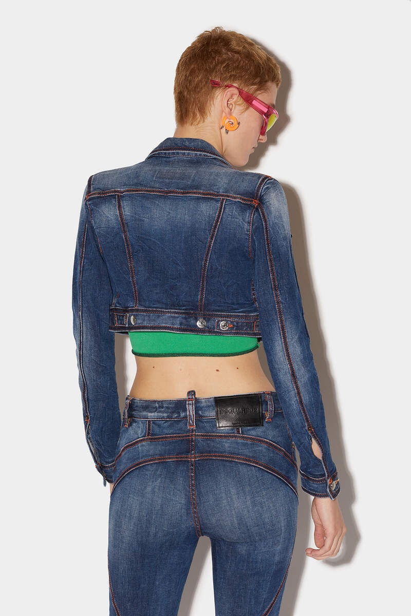 DARK FADE WASH SURFER CROPPED JACKET - 2
