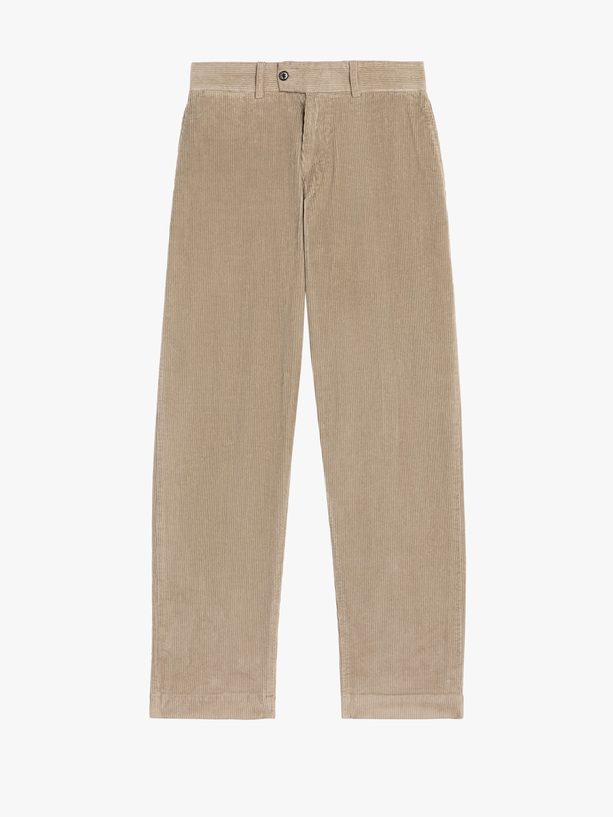 BEIGE CORDUROY COTTON CHINO TROUSERS - 1