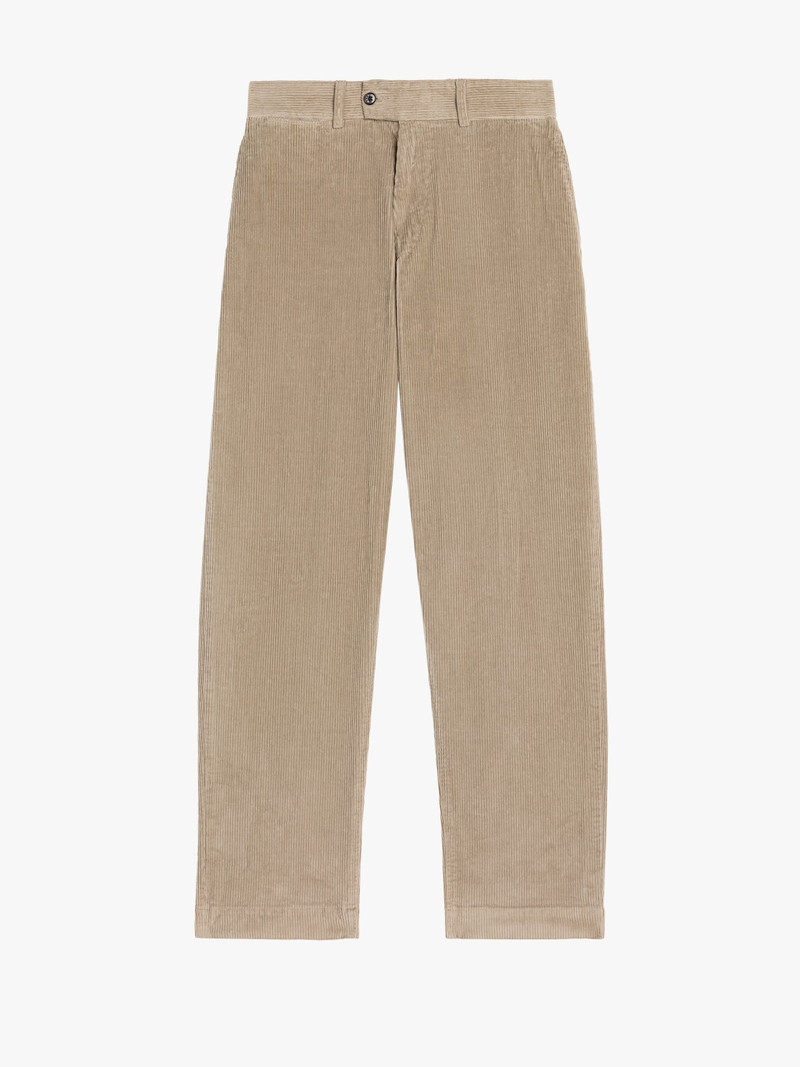 BEIGE CORDUROY COTTON CHINO TROUSERS 1
