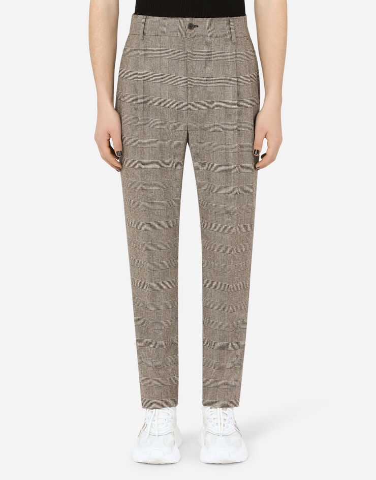 Wool glen plaid pants - 1