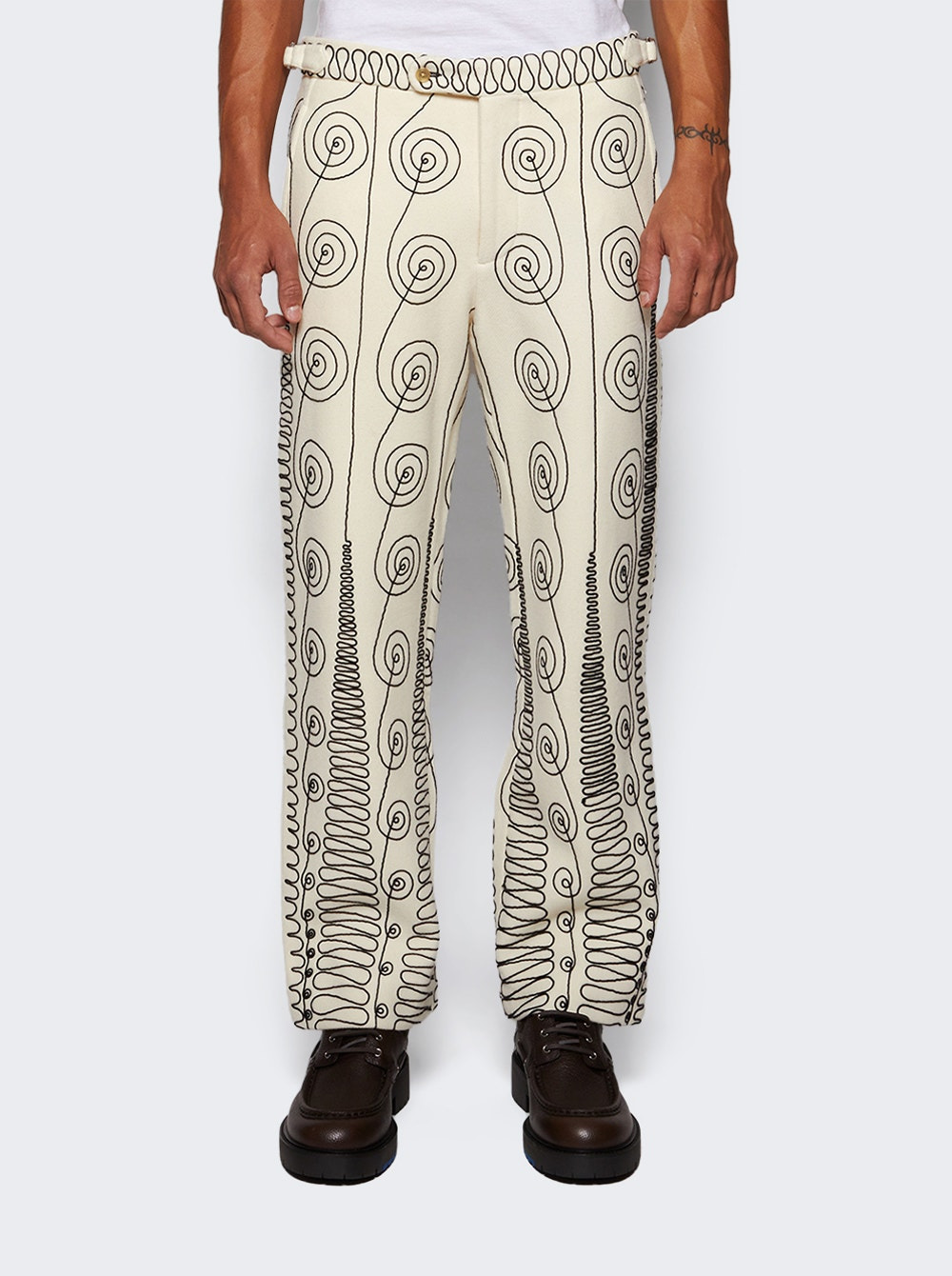 Quillwork Trousers Cream And Black - 3