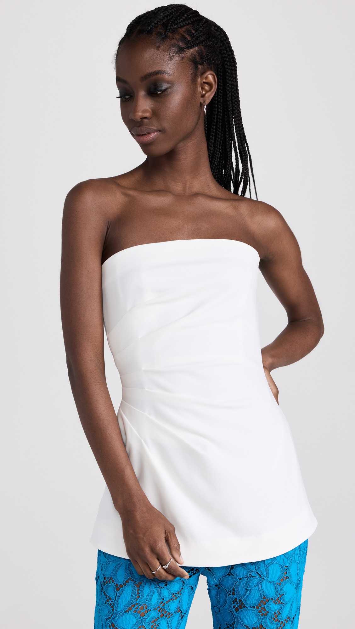 Matte Viscose Crepe Strapless Top - 6