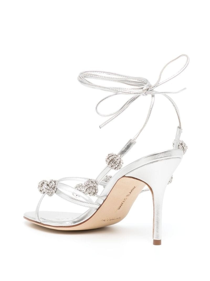 Manolo Blahnik 100mm sculped heels sandals - White