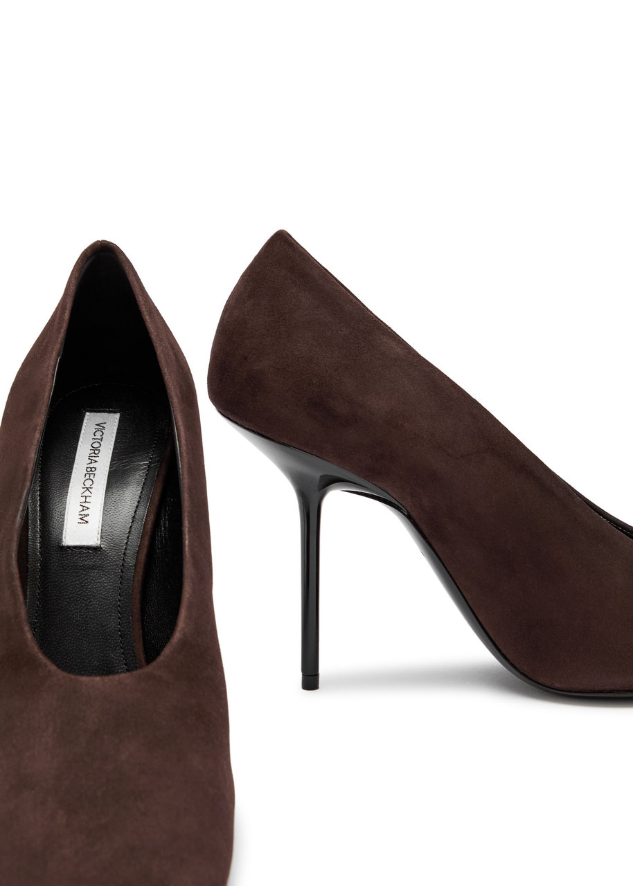 Victoria Beckham 100 Square-toe Suede Pumps - 4