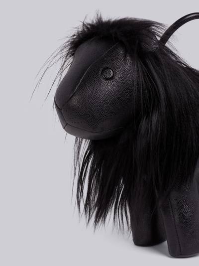 Thom Browne Black Pebbled Calfskin Lion Bag outlook
