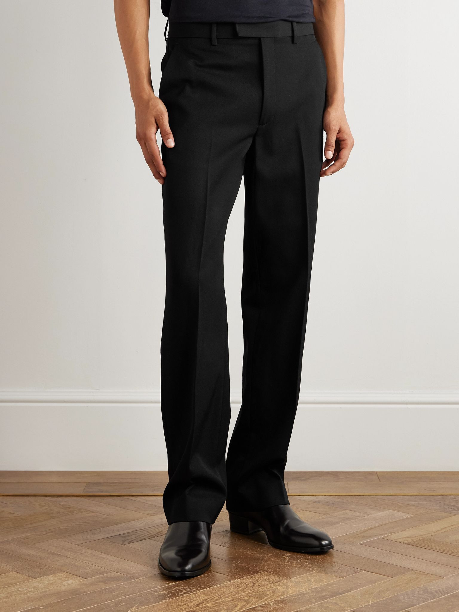 Fritz Straight-Leg Wool-Twill Trousers Black - 3