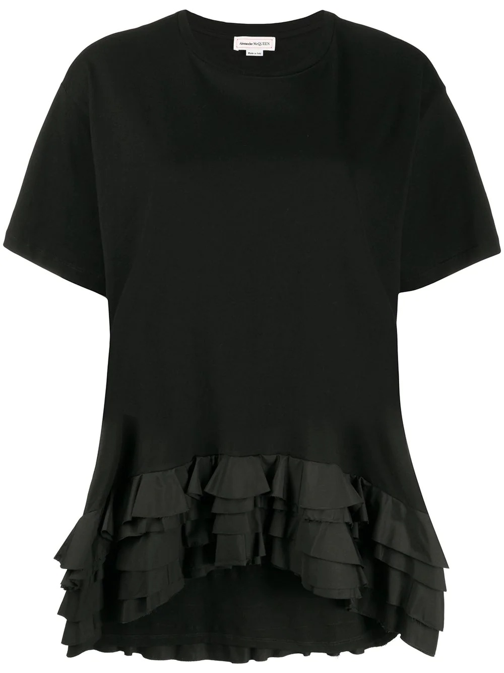 ruffle trim T-shirt - 1