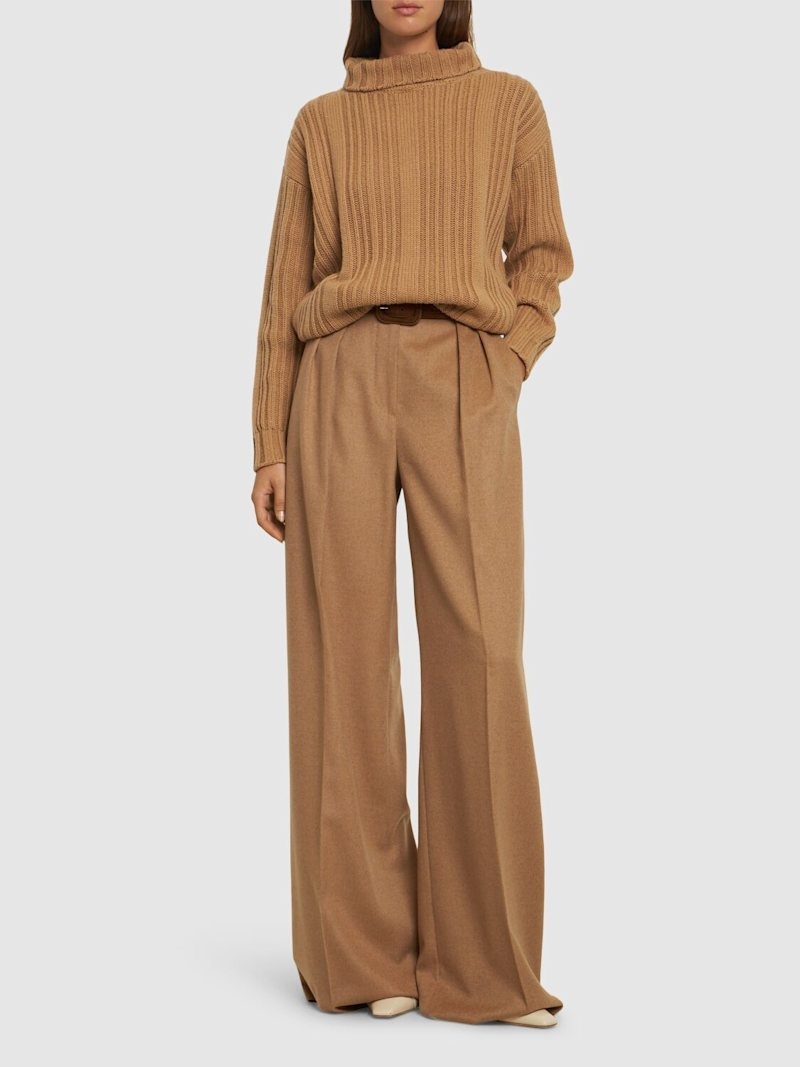 Max Mara Fagus camel wide leg pants | luisaviaroma | REVERSIBLE
