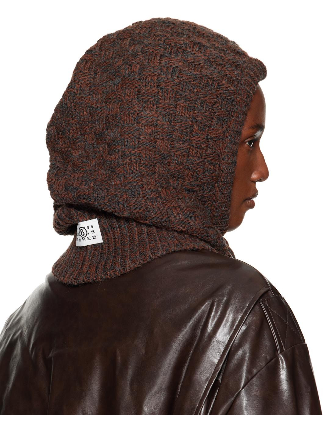 Brown Wool Blend Hood - 3