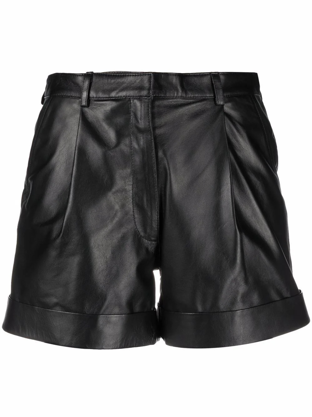 Jett high-waisted leather shorts - 1