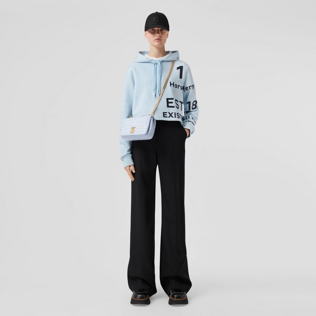 Horseferry Print Cotton Cropped Hoodie - 5