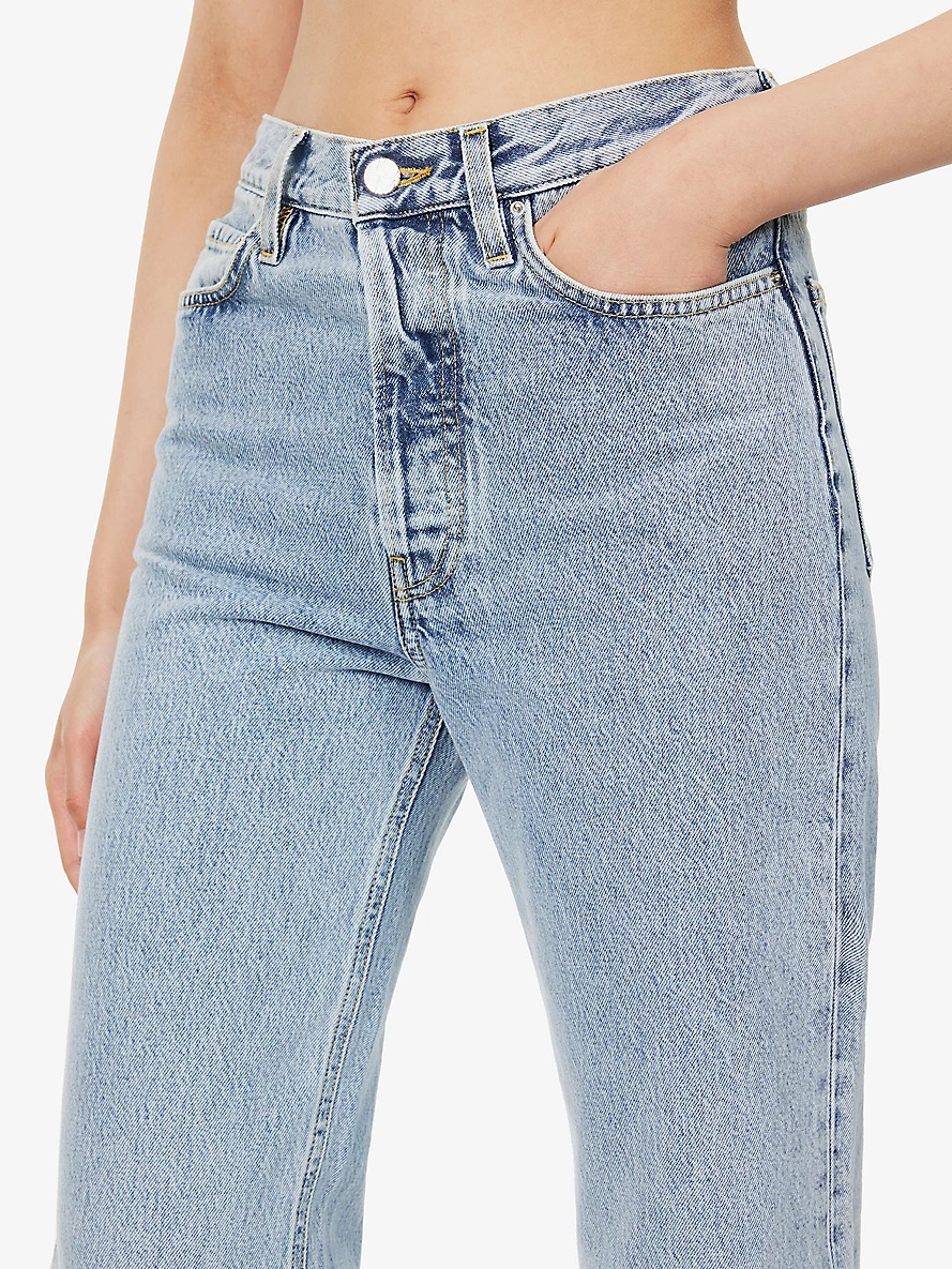 Classic wide-leg high-rise organic-cotton denim jeans - 5