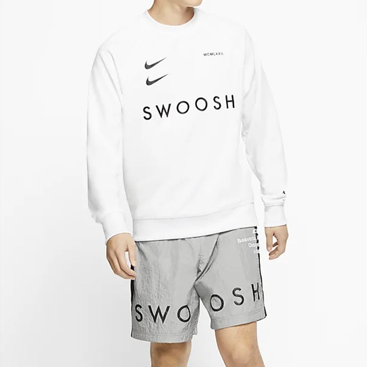 Nike Sportswear Swoosh Sweatshirt For Men White CJ4841-100 - 3