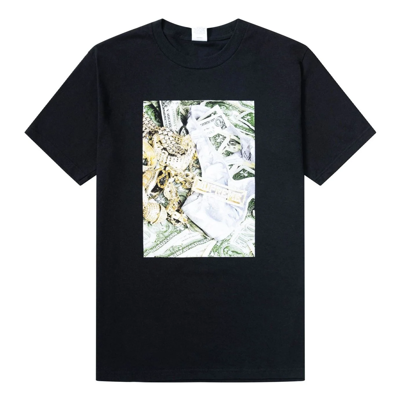 Supreme SS20 Week 1 Bling Tee Money Printing Short Sleeve Unisex Black SUP-SS20-293 - 1