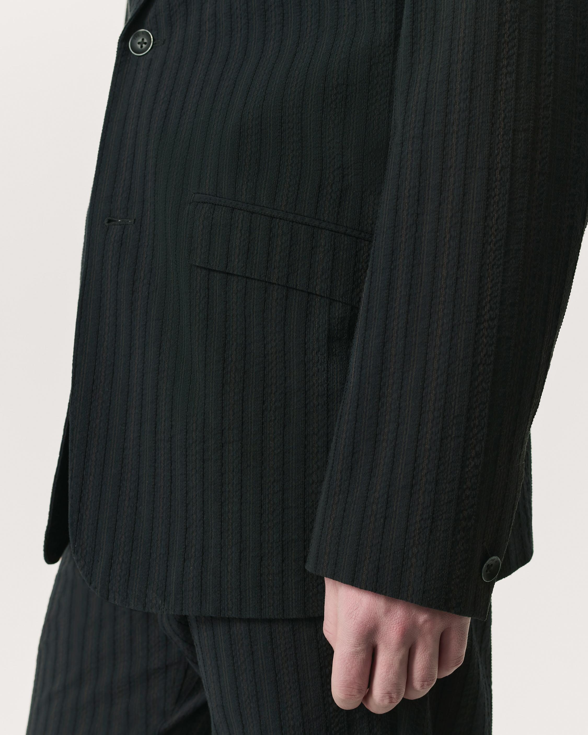 Shift Textured-Stripe Cotton-Silk Blazer - 6