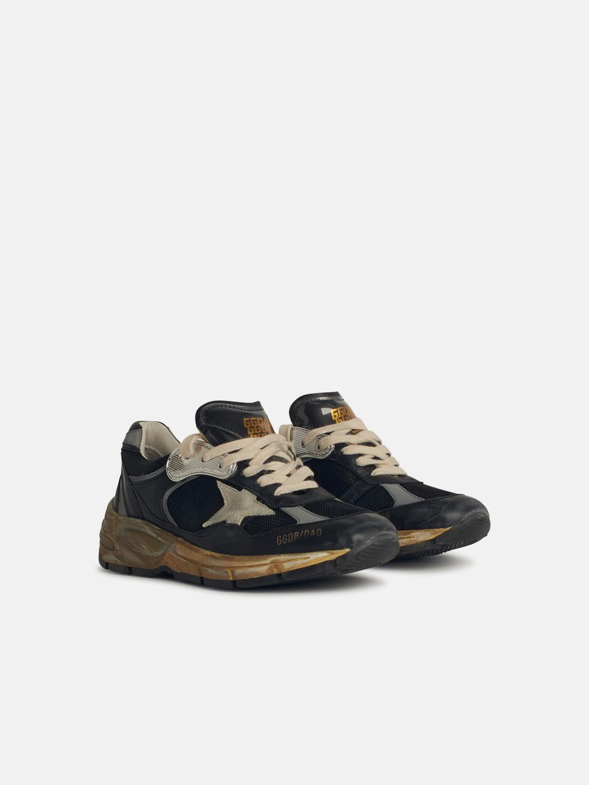 'RUNNING DAD' BLACK LEATHER BLEND SNEAKERS - 2