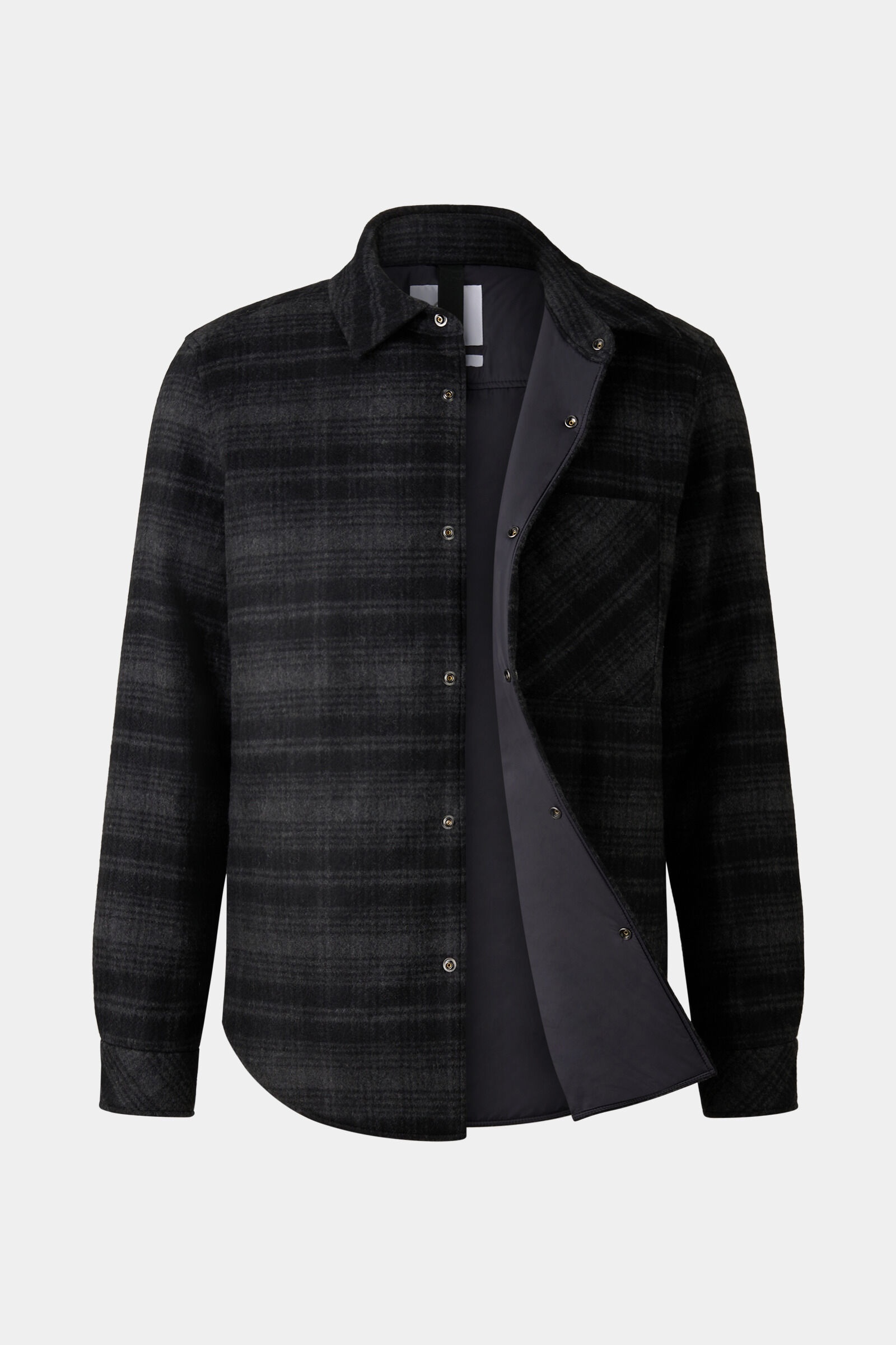 Olli Flannel shirt jacket in Gray/Black - 2